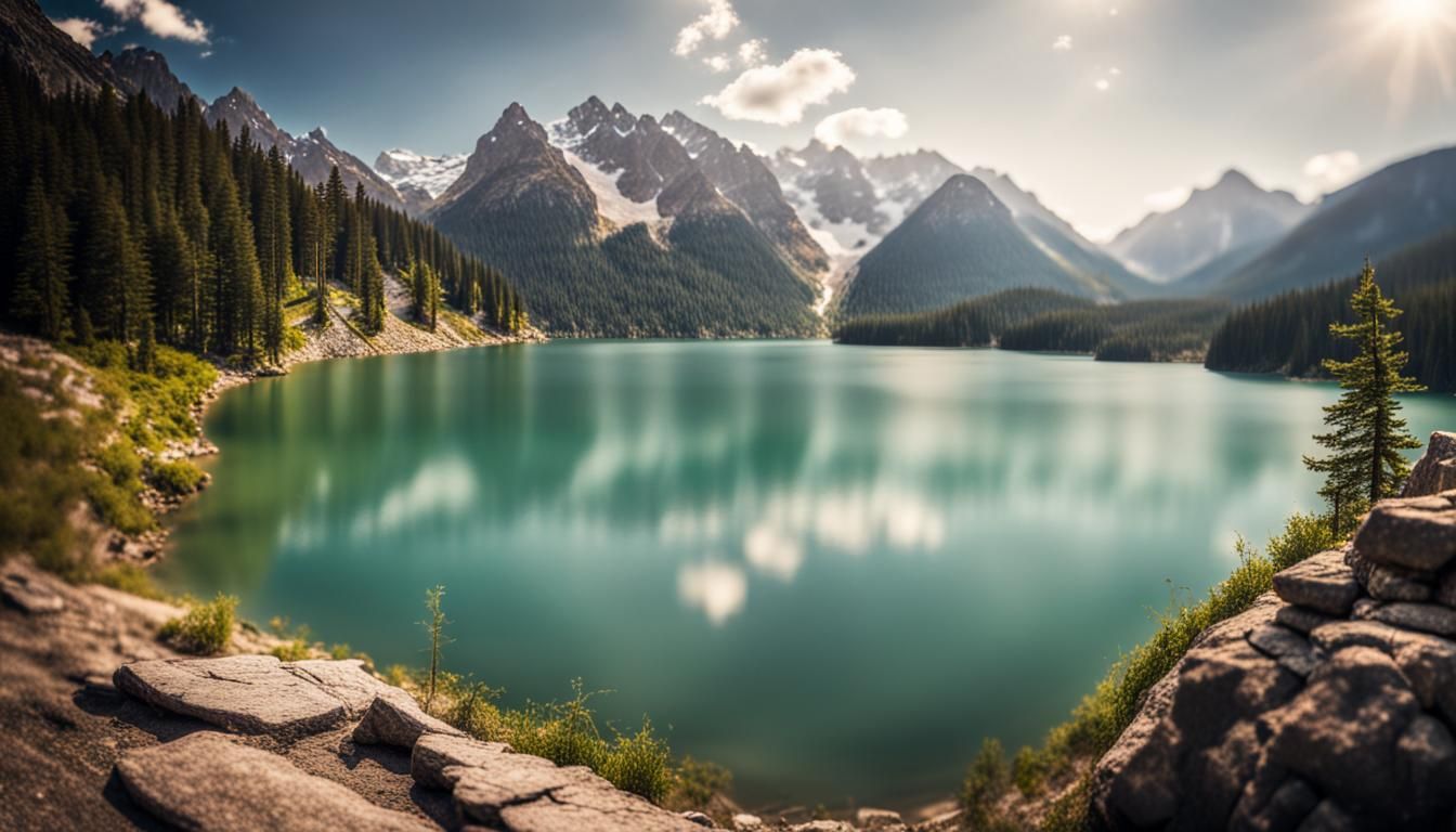 Mountain Lake Panorama: Professional Photography