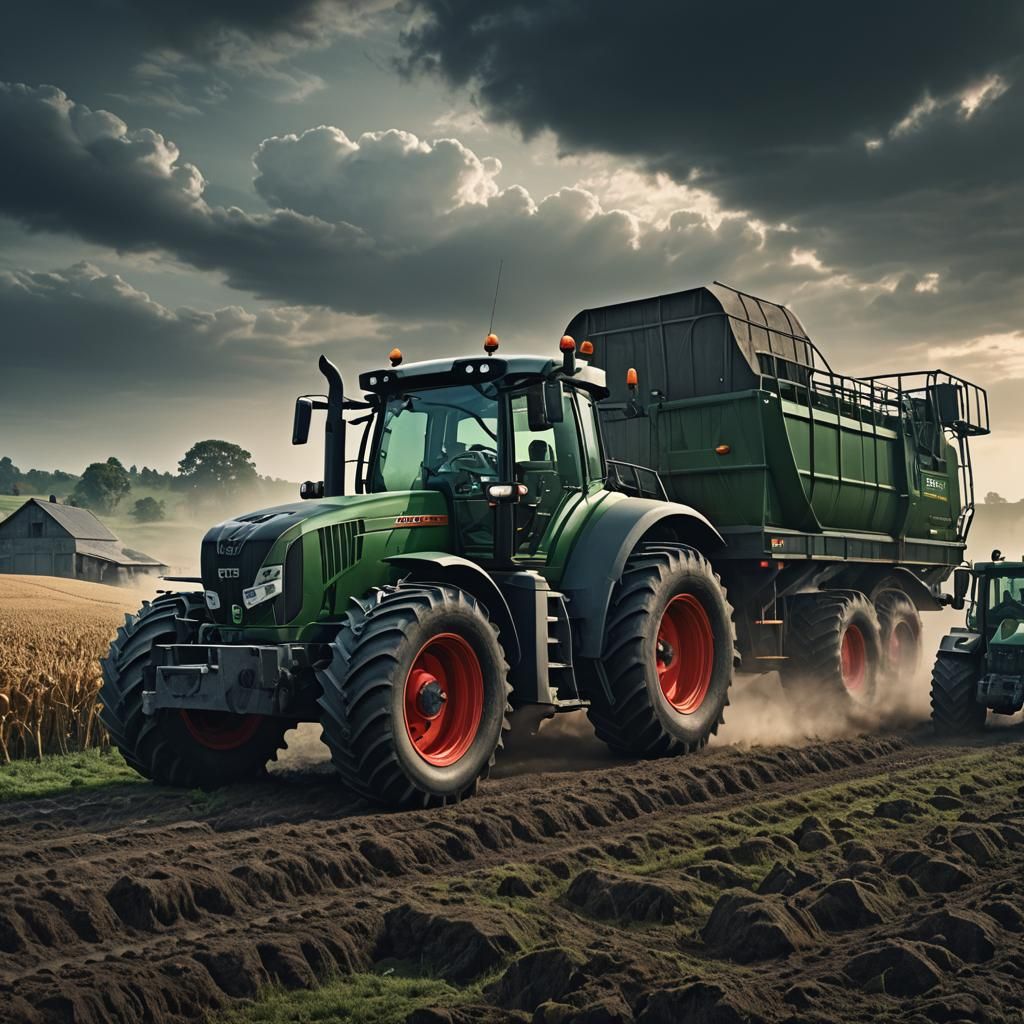 Epic Digital Painting of Fendt 816 Favorit in Maximalist Sty...