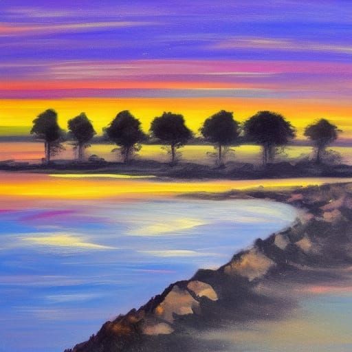 Simple Sunset Generated by AI