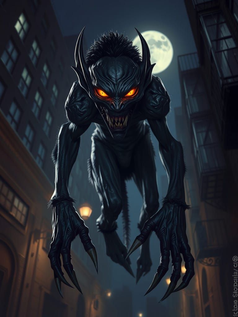 Dark Fantasy Entity Emerges from Urban Shadows