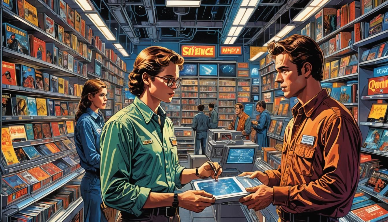 Retro Sci-Fi Comic Book Quantum Computer Ad