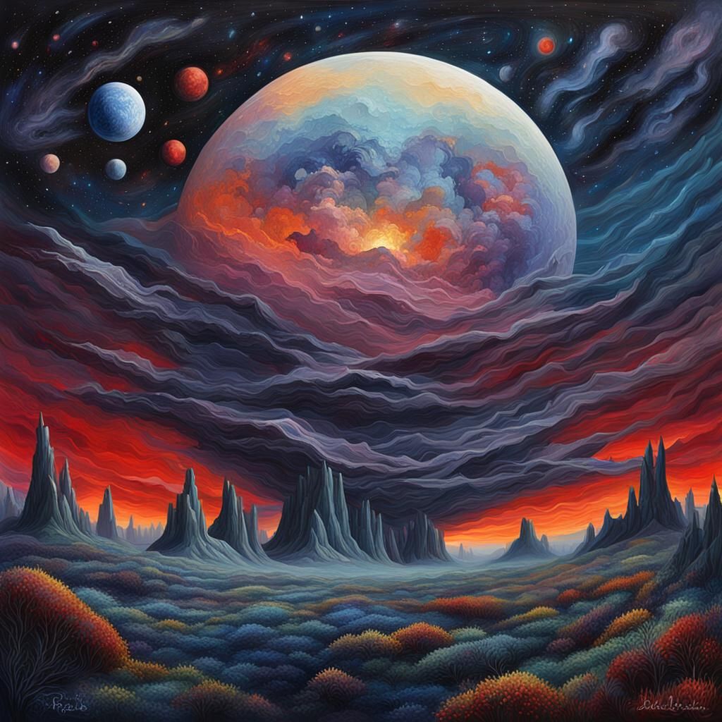 Une créature végétale hybride vampire. Dans un environnement naturel et sombre, style peinture acrylique et à l'huile et...
