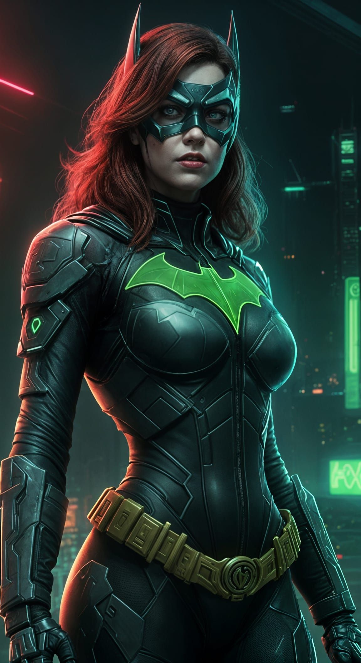 Cyberpunk Oracle Unveiled in Neon Glitch Art