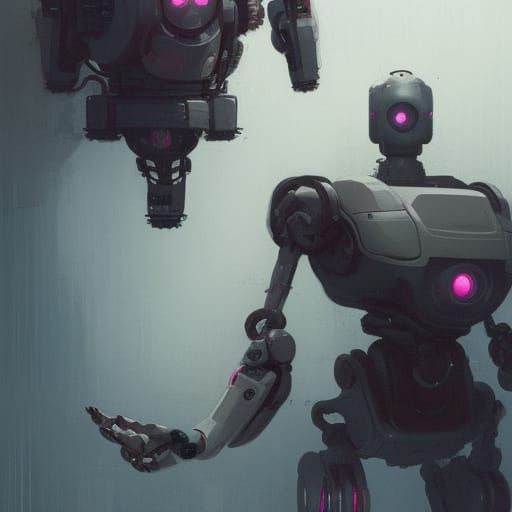 Futuristic Robot Art: Greg Rutkowski Style