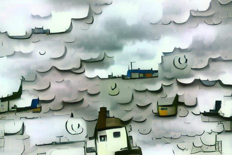 Monochromatic Grey Sky AI Art