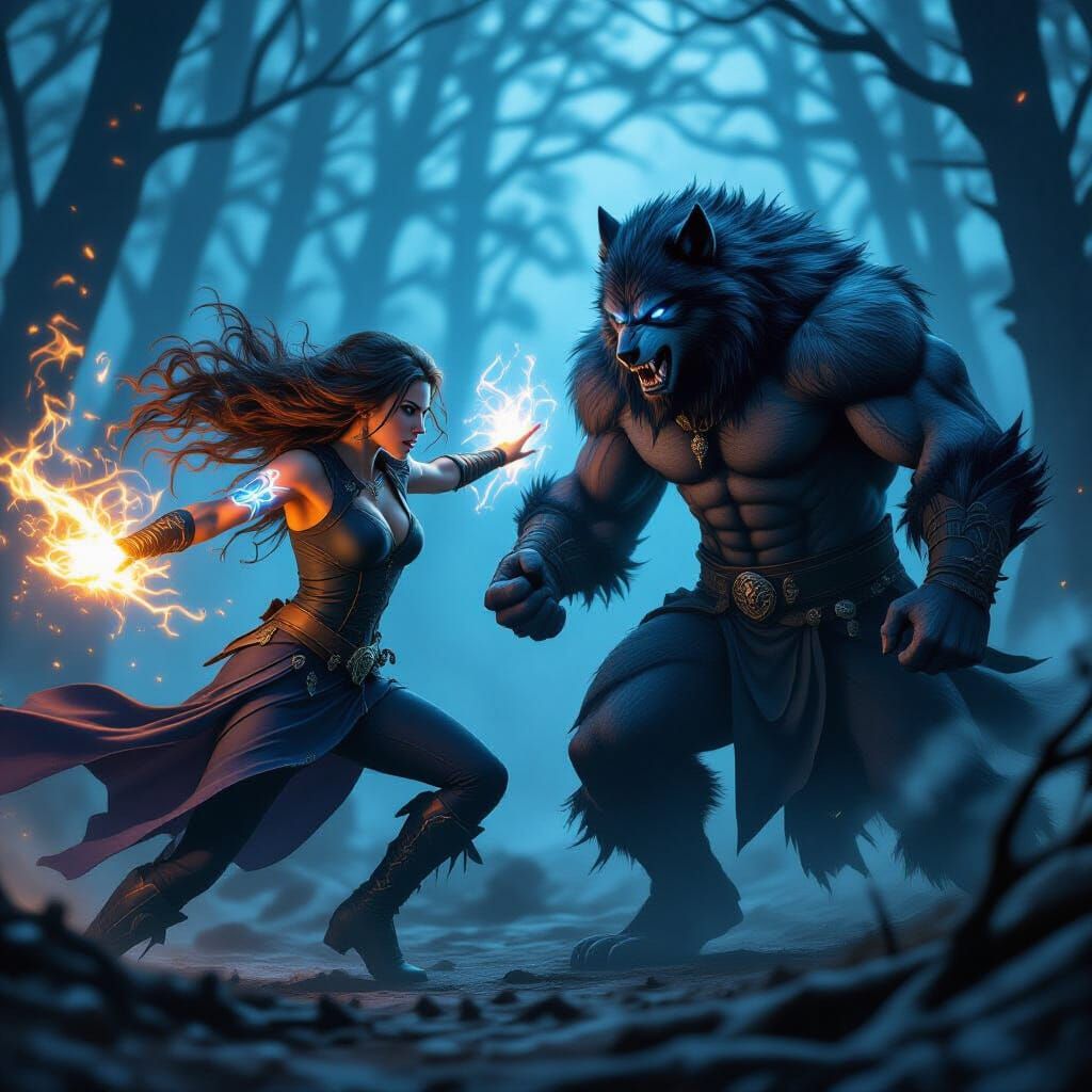 Fantasy Duo in Moody Forest Dusk