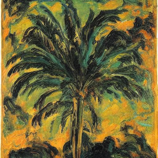 Palm Trees in Andromeda: Expressionist Alien Landscape