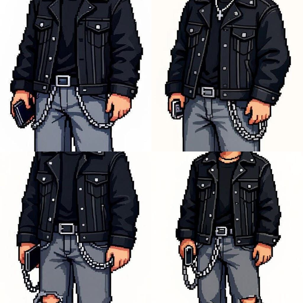 Everskies Style Pixel Art Character Illustration