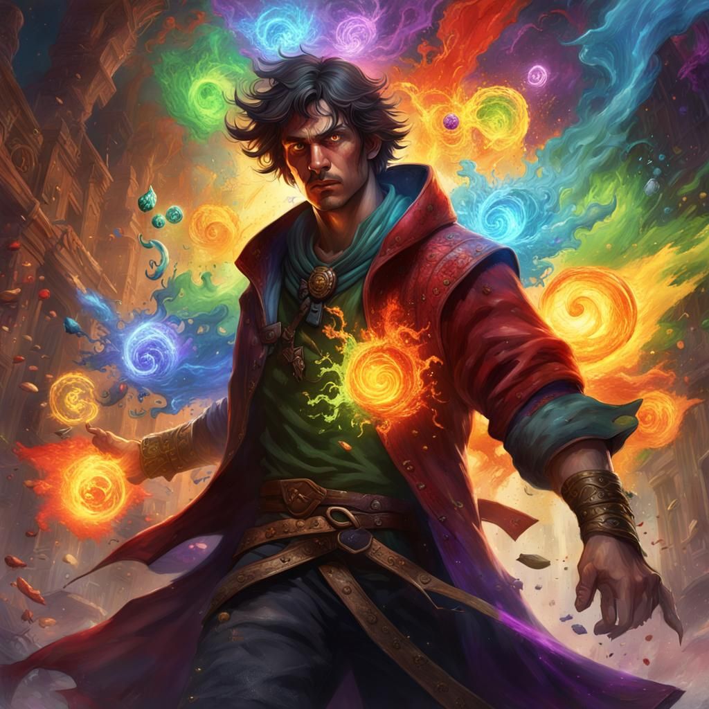 Chaos Mage in Dark Fantasy Style