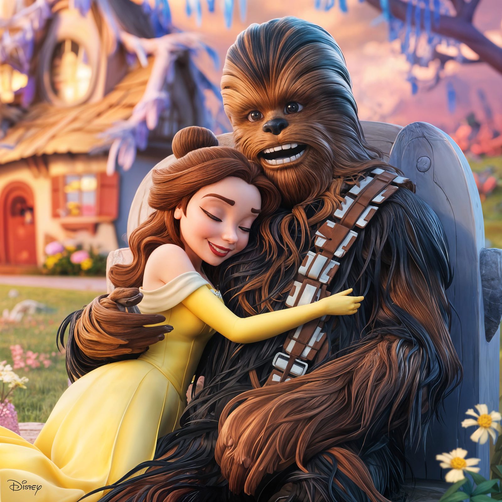 Belle and Chewbacca: A CGI Cartoon Fairytale