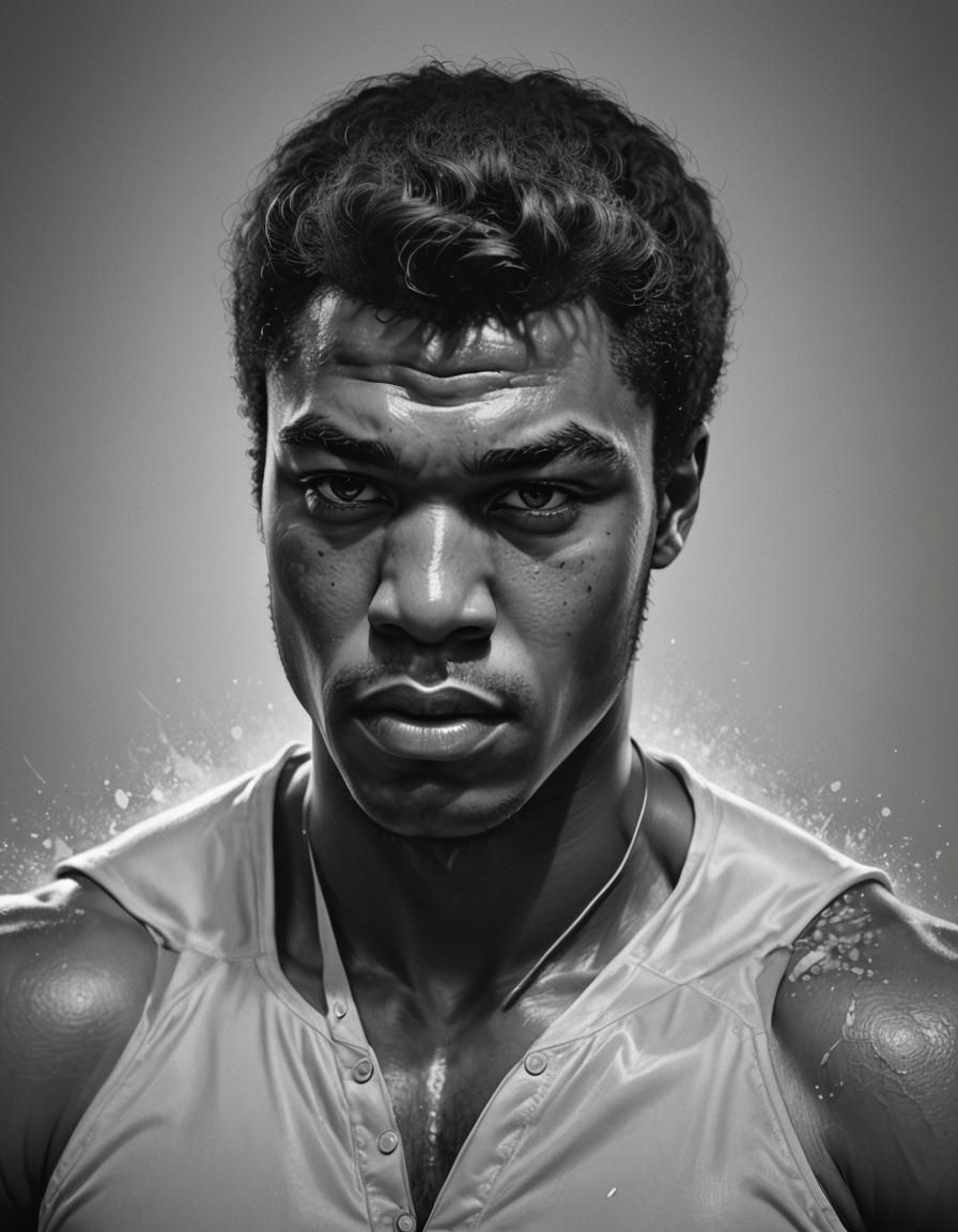 Cassius Clay Portrait in Volumetric Lighting
