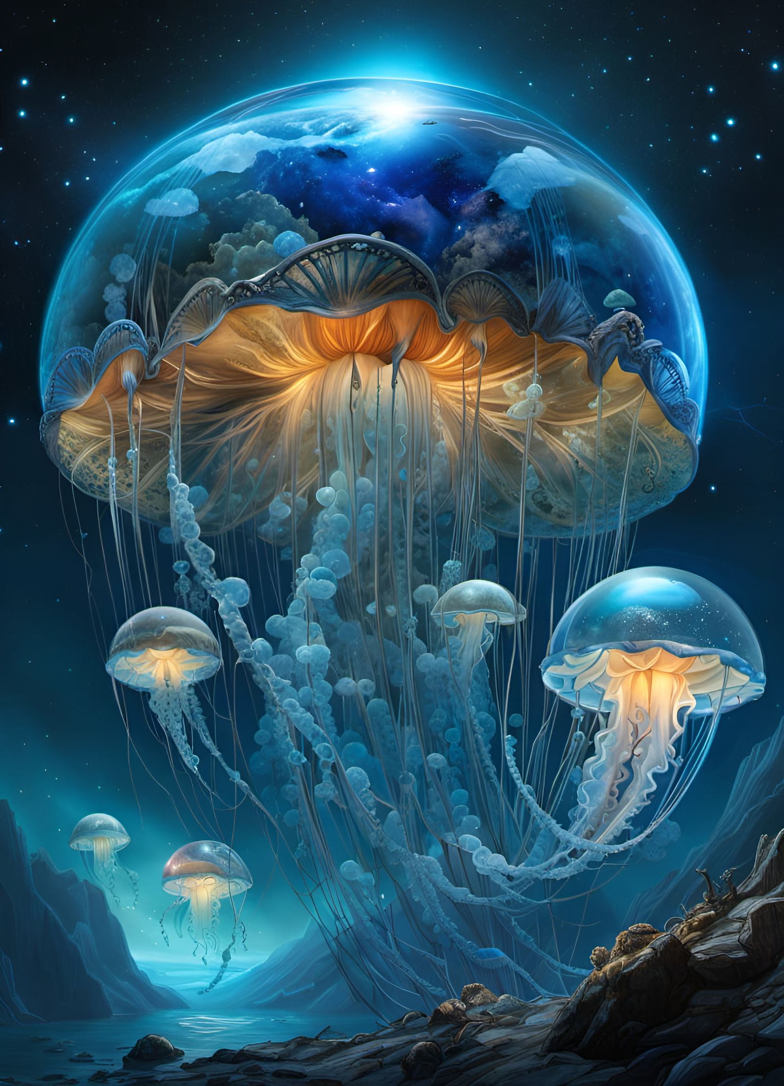 Galaxy jellyfish