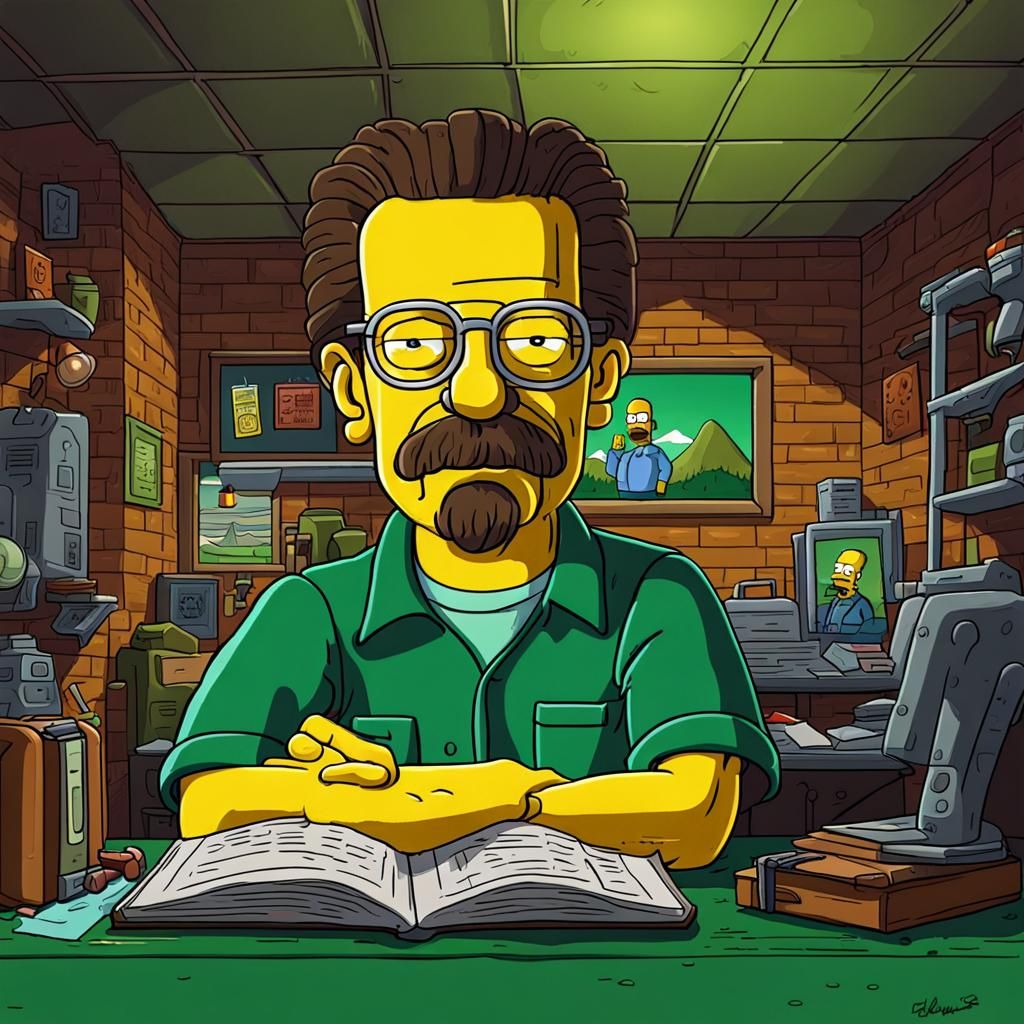 Ned Flanders as Heisenberg in Simpsons Style