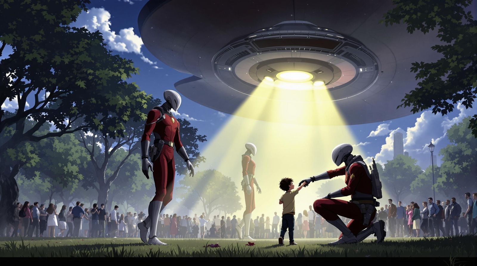 Alien Encounter in a City Park