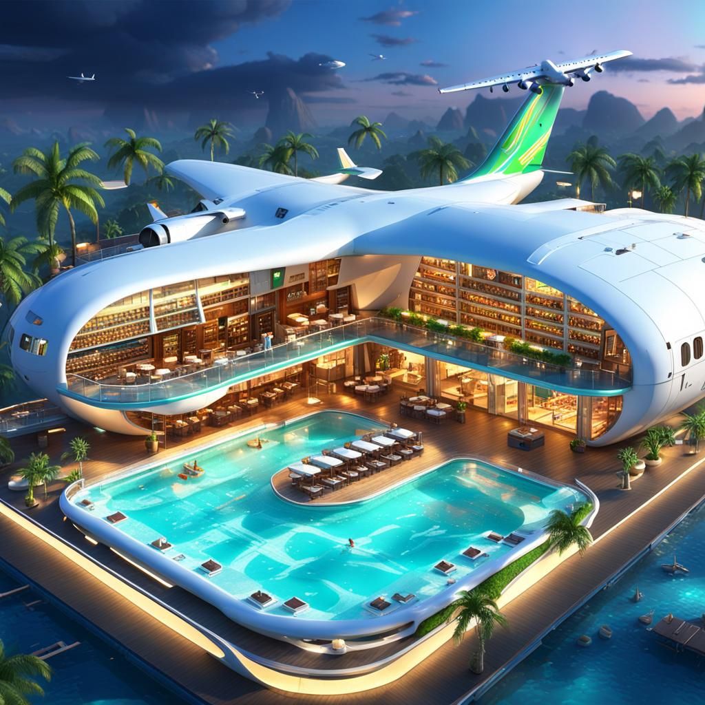 Gigantic Cruise Airplane Concept Rendered in 3D