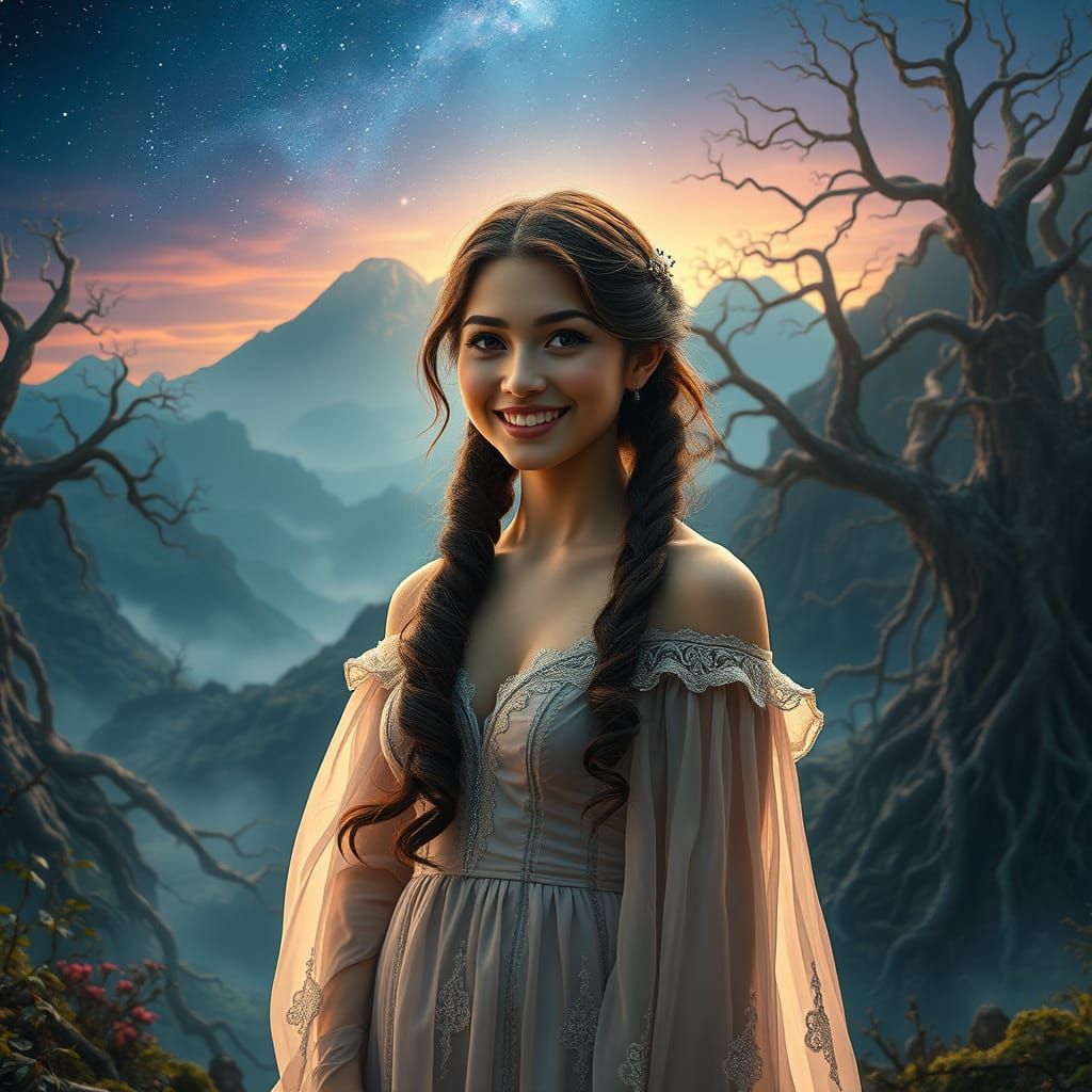 Mystical European Princess in a Fantastical Realm
