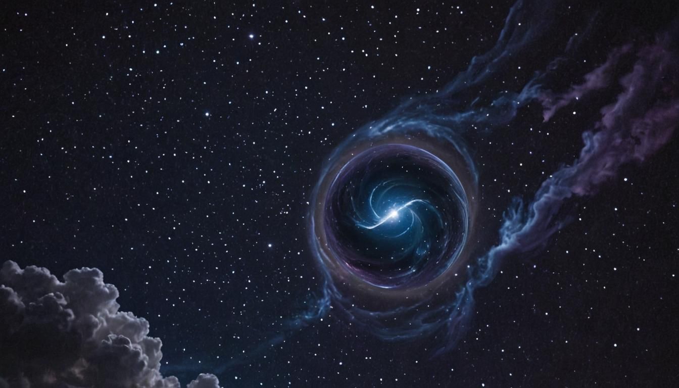 Radiant Orb in Starry Night Sky