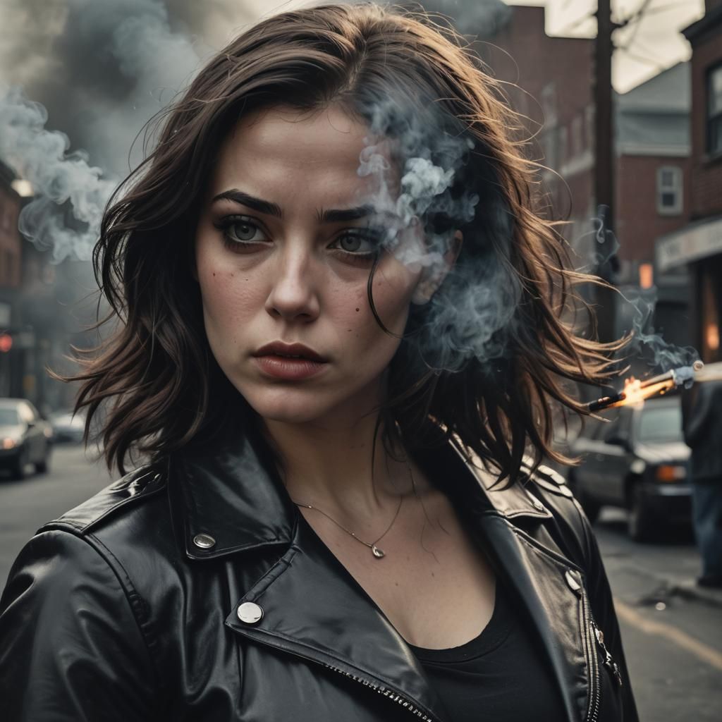 Gangster Girl in Moody Film Noir Style