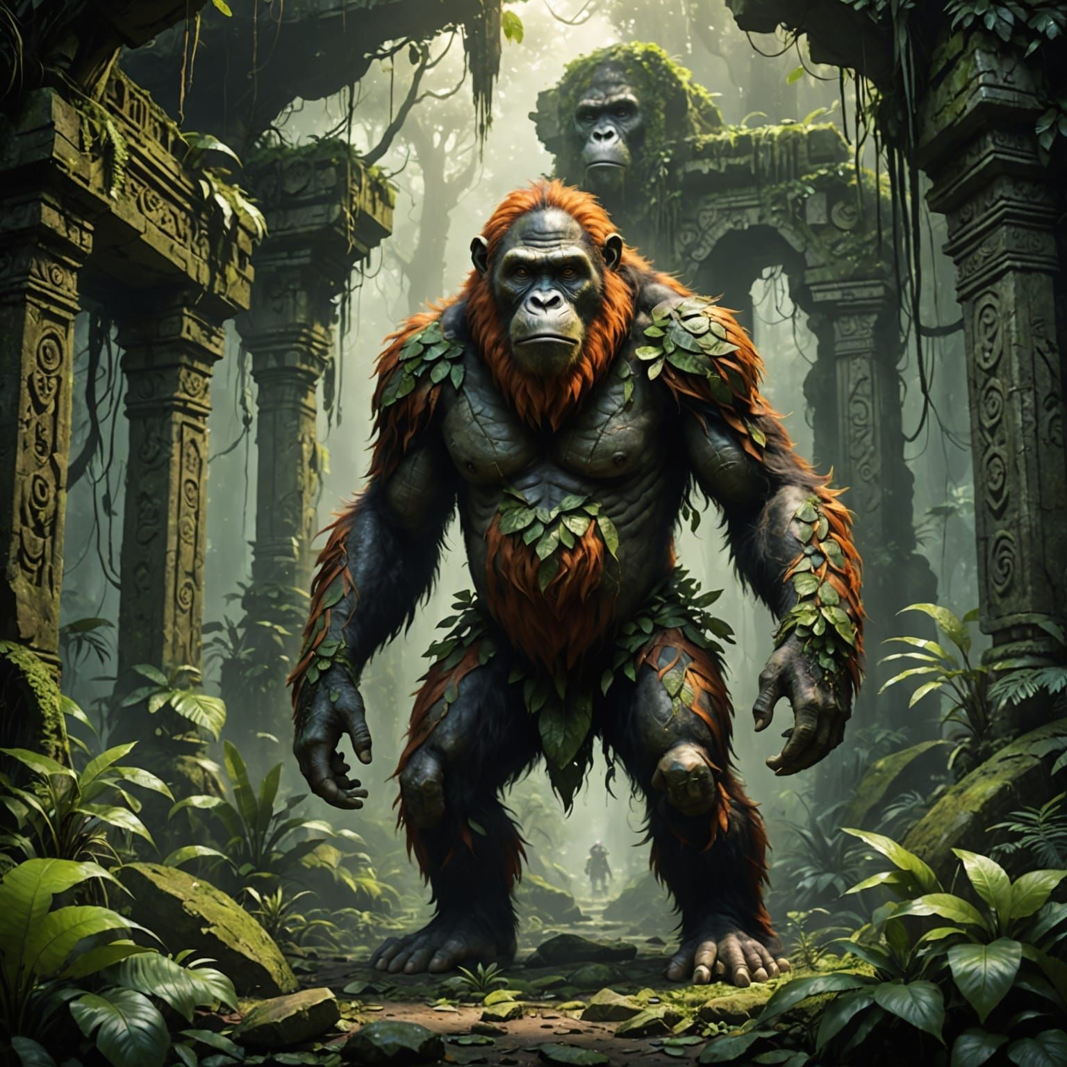 Orang Pendek Concept Art: Mythical Ape-Human Hybrid in Rainf...