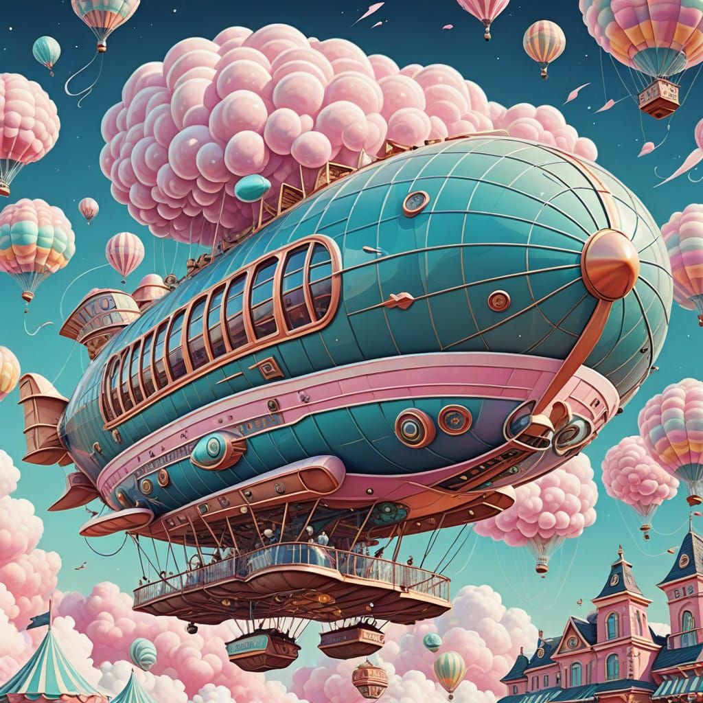 Retro Futurism: Cotton Candy Airship Advertisement