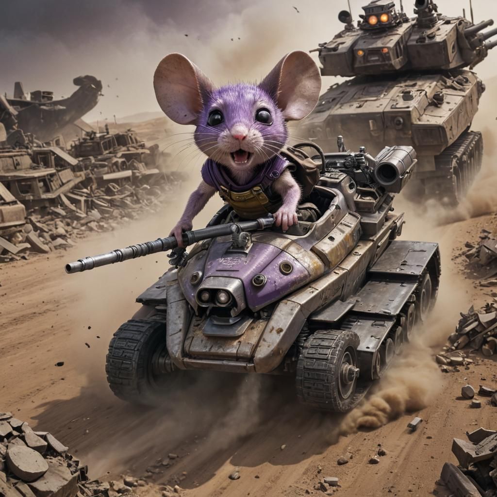 Mad Max Style Mouse Races Starship Tank