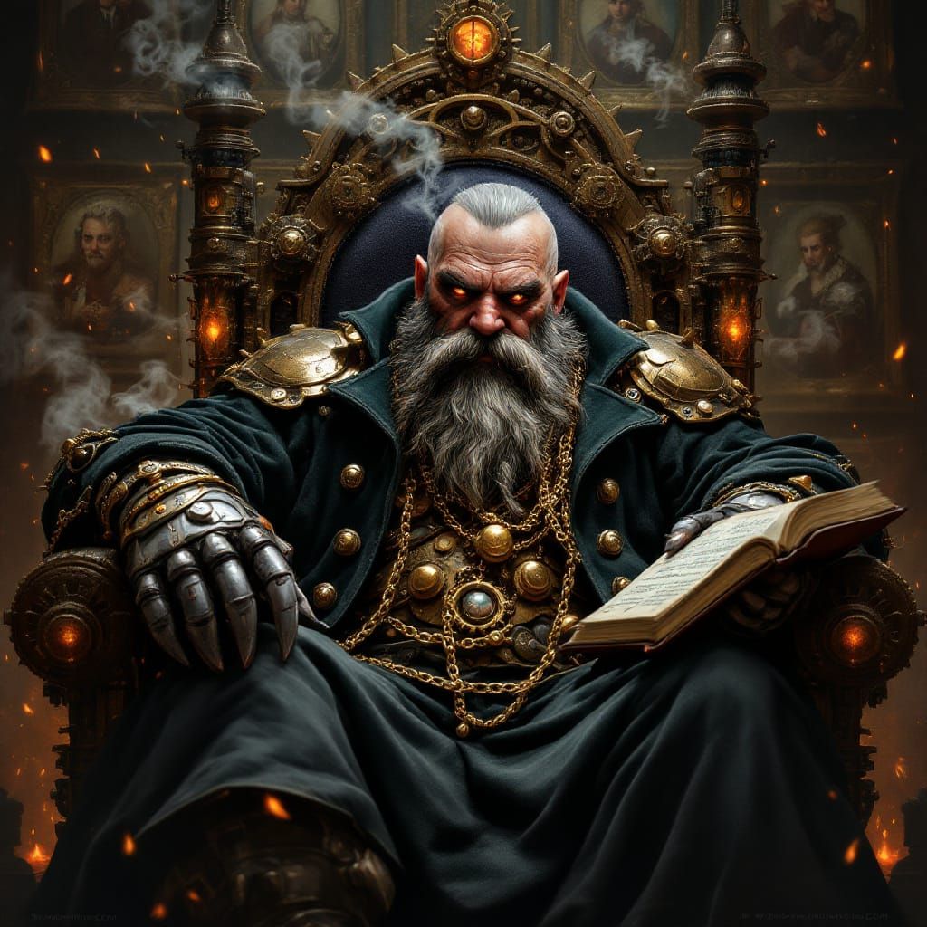 Dwarven Factory Baron on Gear Throne