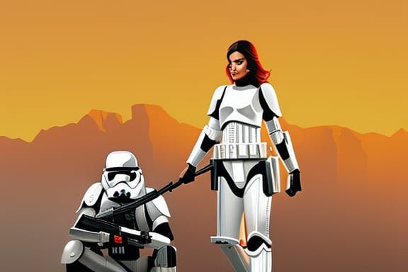 Elegant Female Stormtrooper, Digital Art