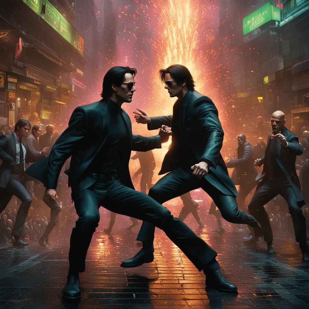 Epic Matrix Battle: Hunt vs. Reeves in 8K