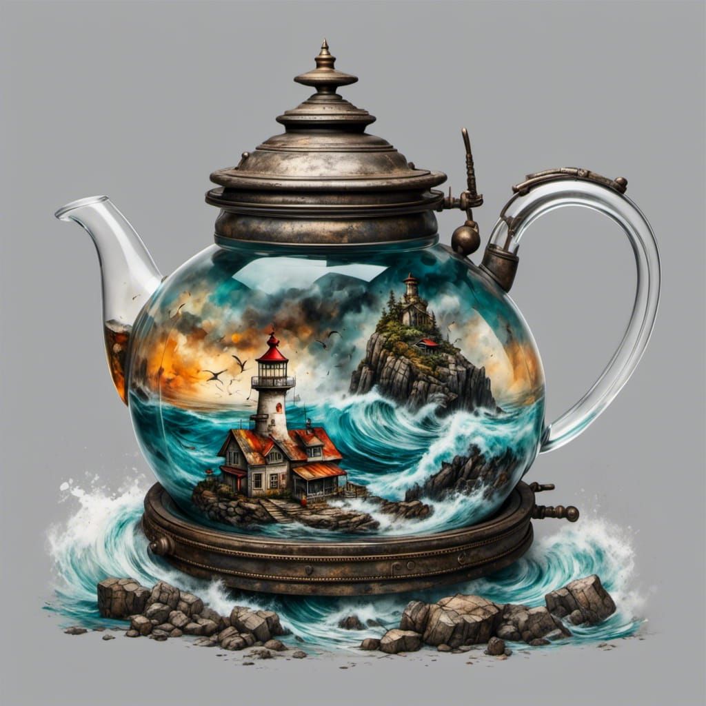 Tempestuous Teapot Lighthouse in Magical Glass Style
