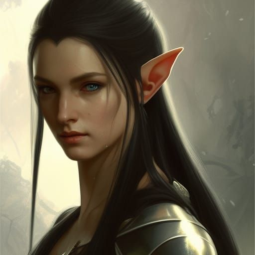 Elven Warrior Portrait in Hyperdetailed Style
