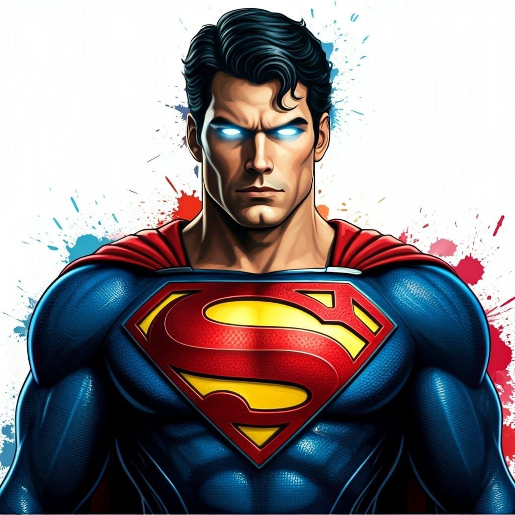 Vibrant Tribal Superman in Dynamic Power Pose