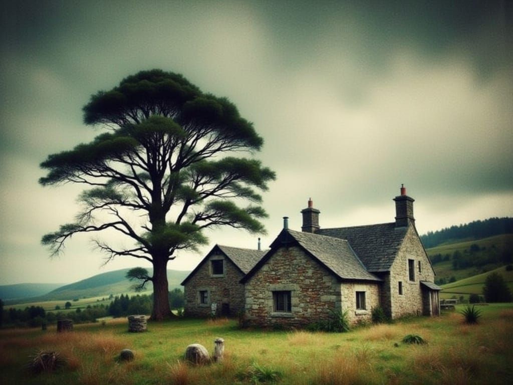 Impasto Scottish Landscape in a Grungy Aesthetic