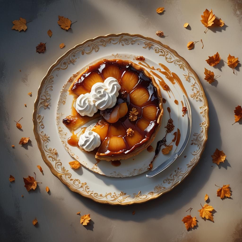 Caramelized Tarte Tatin Still Life: Fantasy Matte Painting