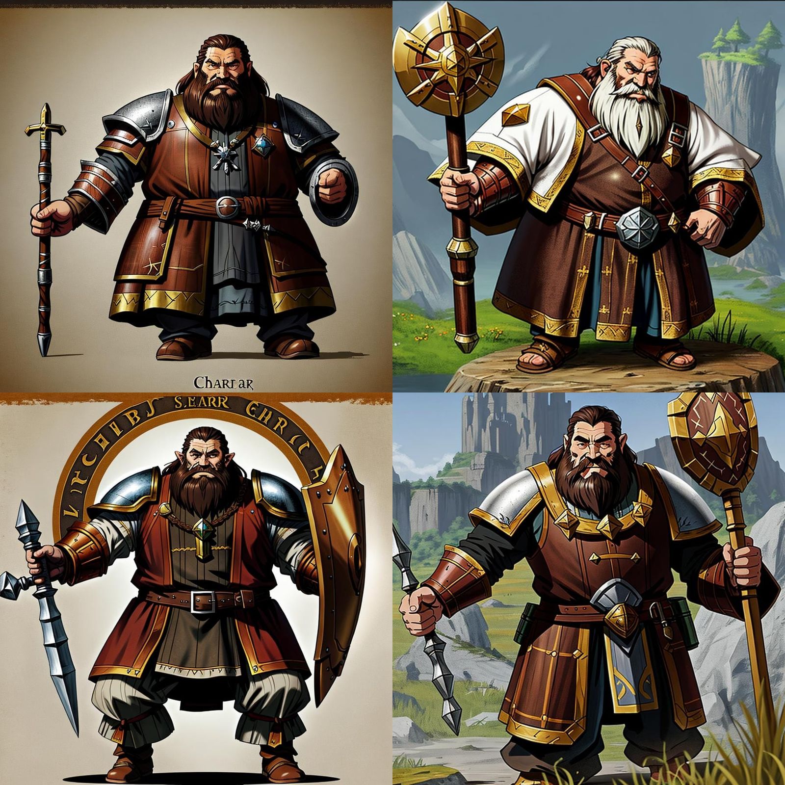 Armored Dwarf Cleric with Mace and Shield