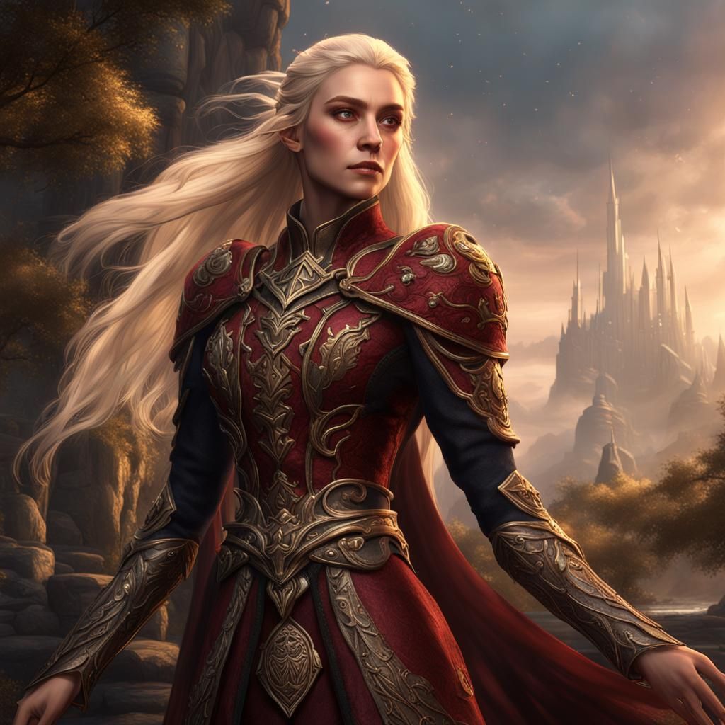 Elegant Eladrin Noble in Detailed Fantasy Art