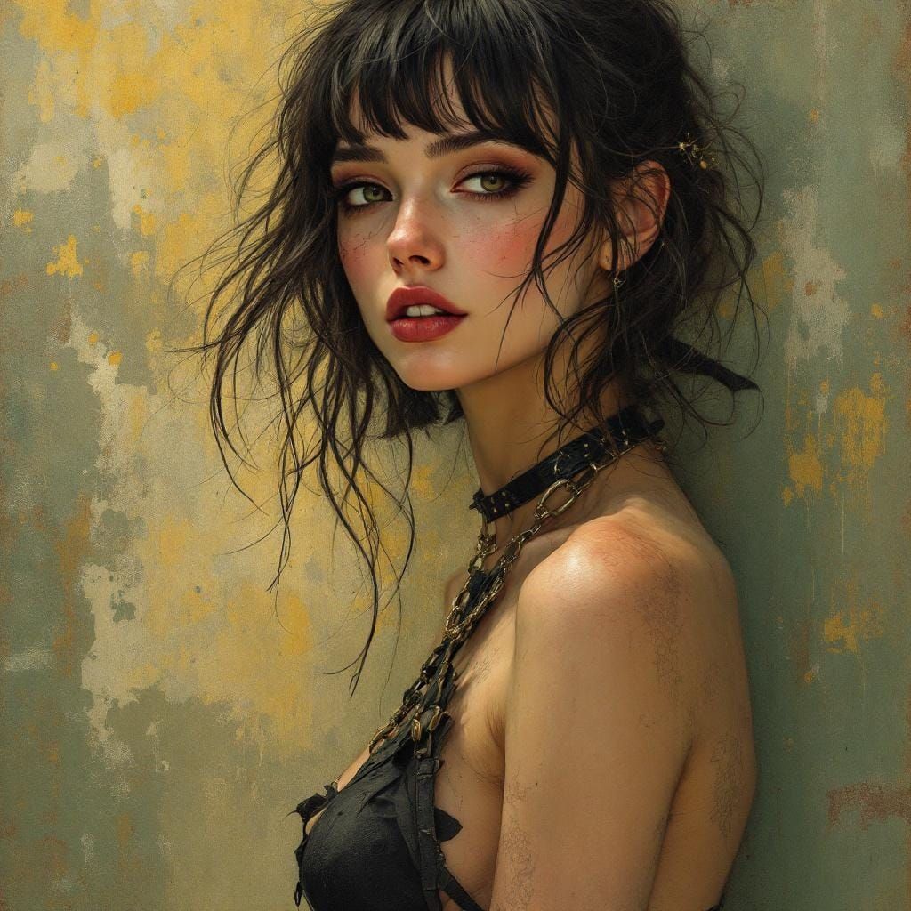 Urban Woman in Art Nouveau Style