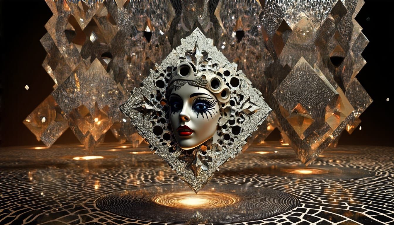 Götterdämmerung 3D broken jagged semiconductor wafer  coutur...