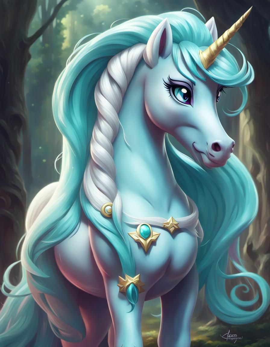 Tiffany blue and white unicorn 🦄