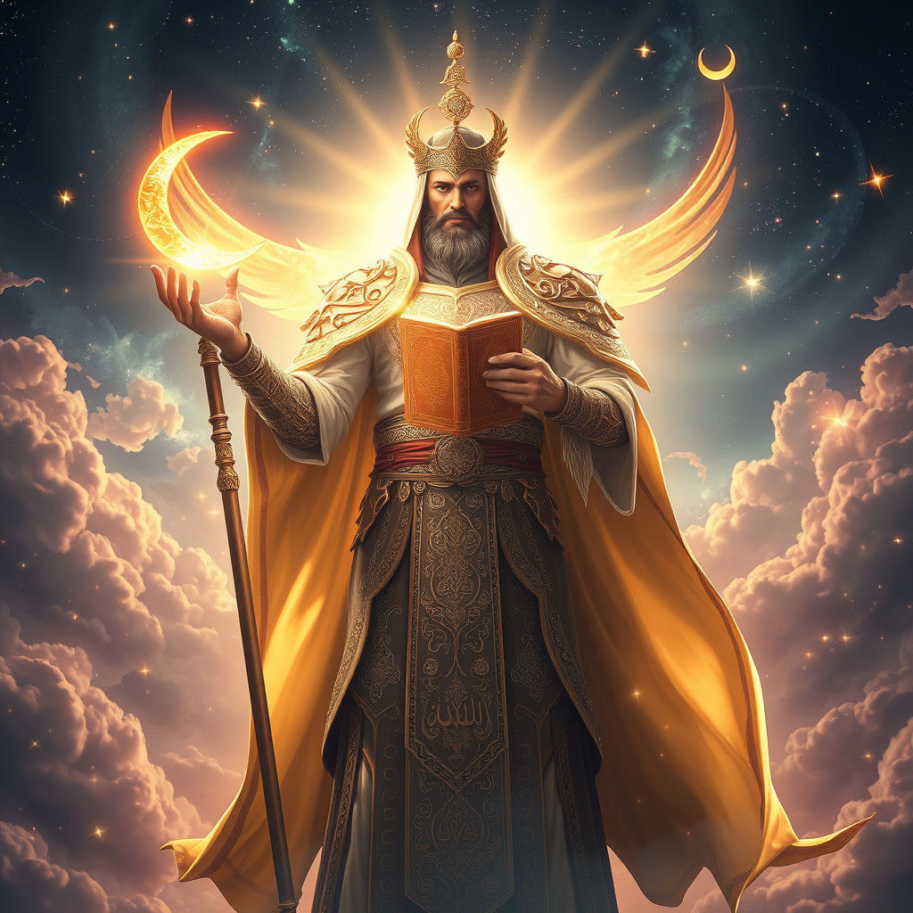 Ethereal Islam Figure Radiating Divine Light