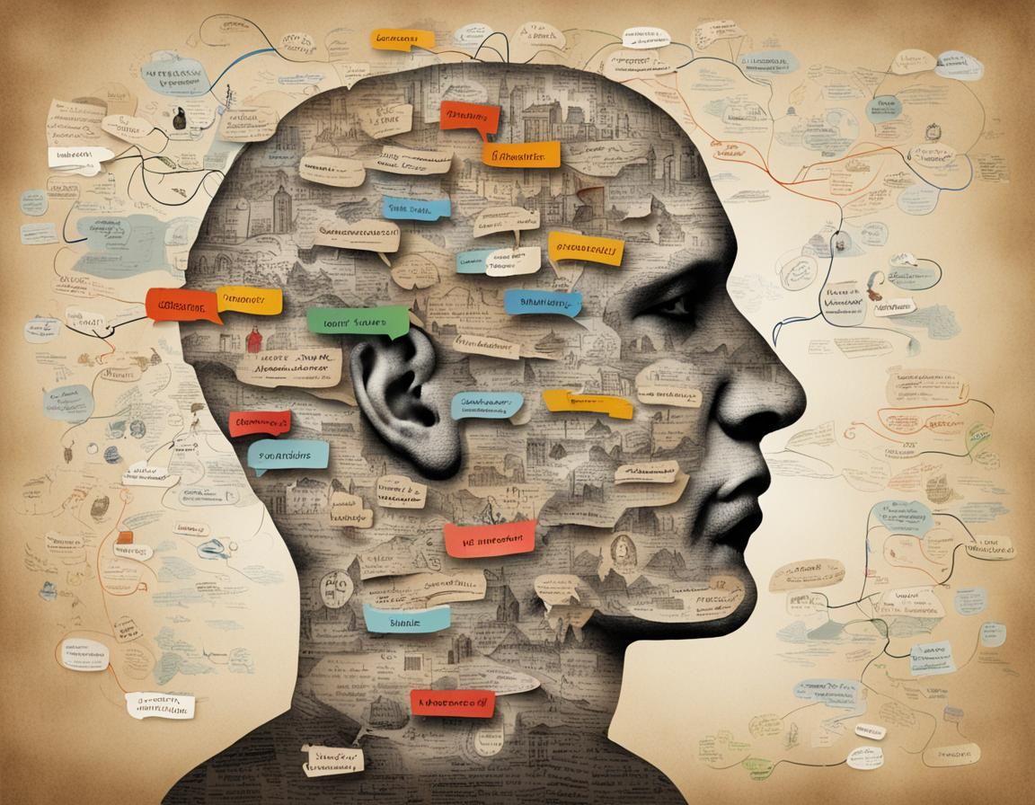 Mind Map Inside a Thinking Person's Head