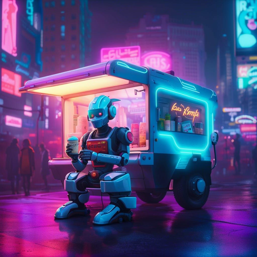 Futuristic ice cream truck
