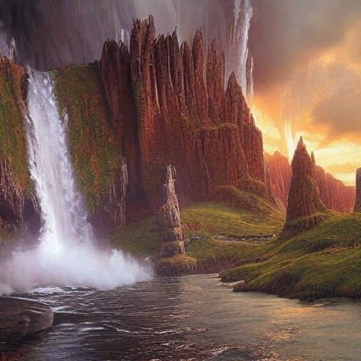 Valhalla: Epic Oil Painting in Classical Style