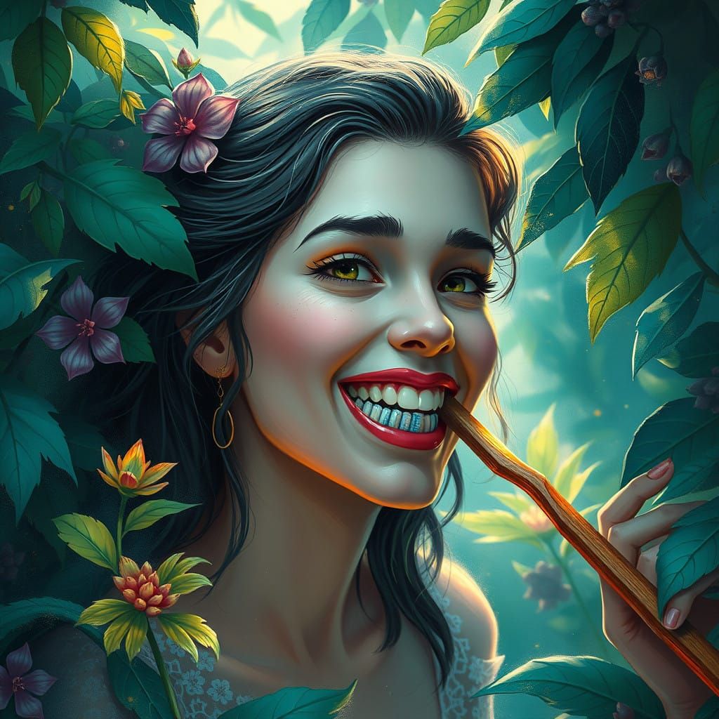 Enchanted Dreamworld Maiden with a Toothbrush Delight