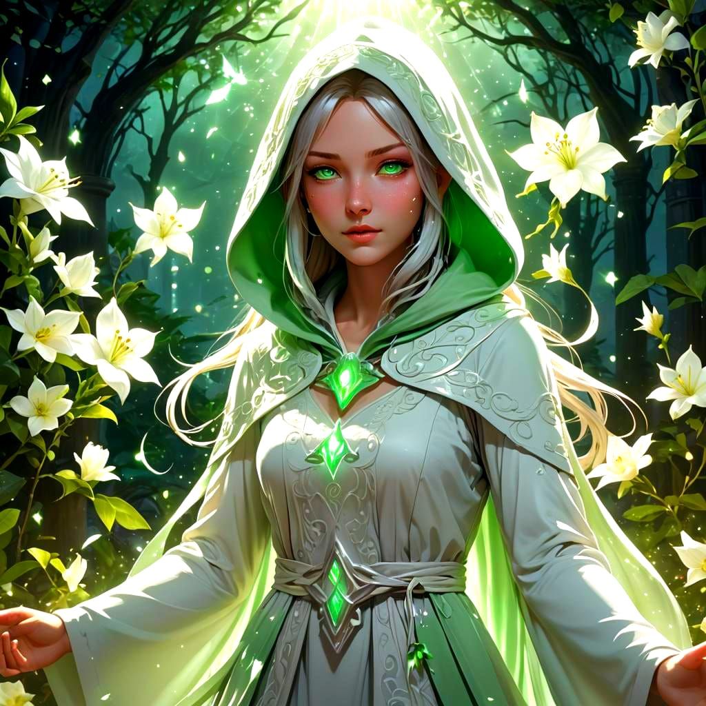 Enchanting Sorceress Casting a Spell: 3D Anime Art