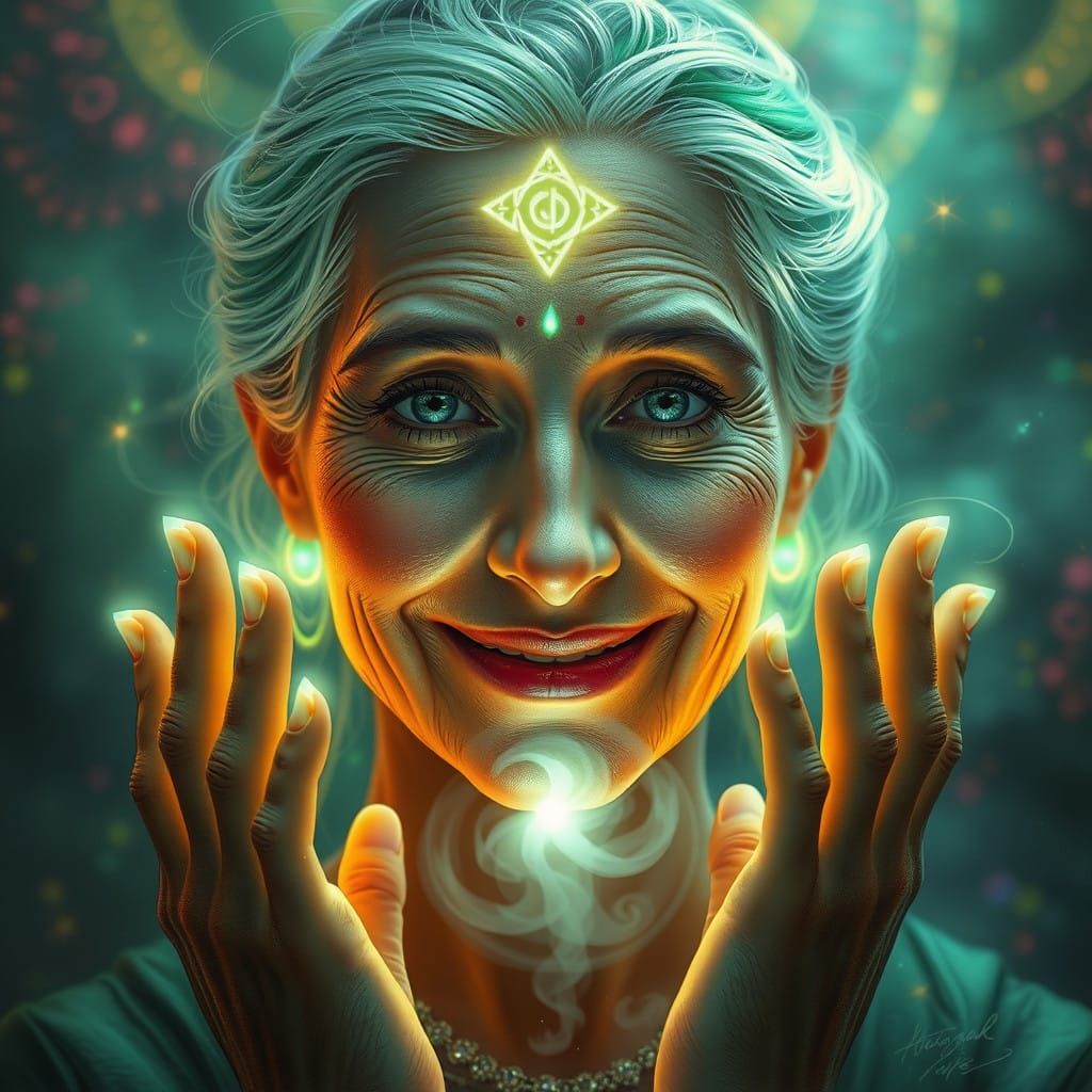 Gentle Healer Radiates Comfort and Wisdom