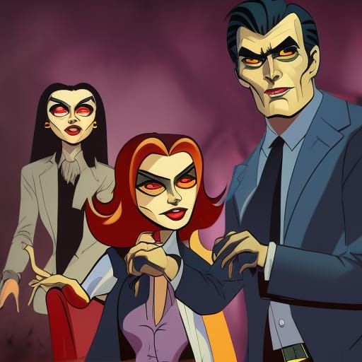 Dark Shadows Characters in 2D Animation Style