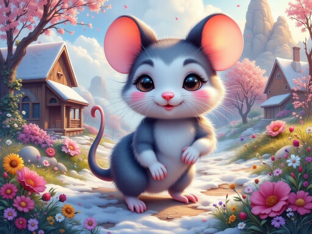 Dreamy Glow Shy Mouse LoRA Art