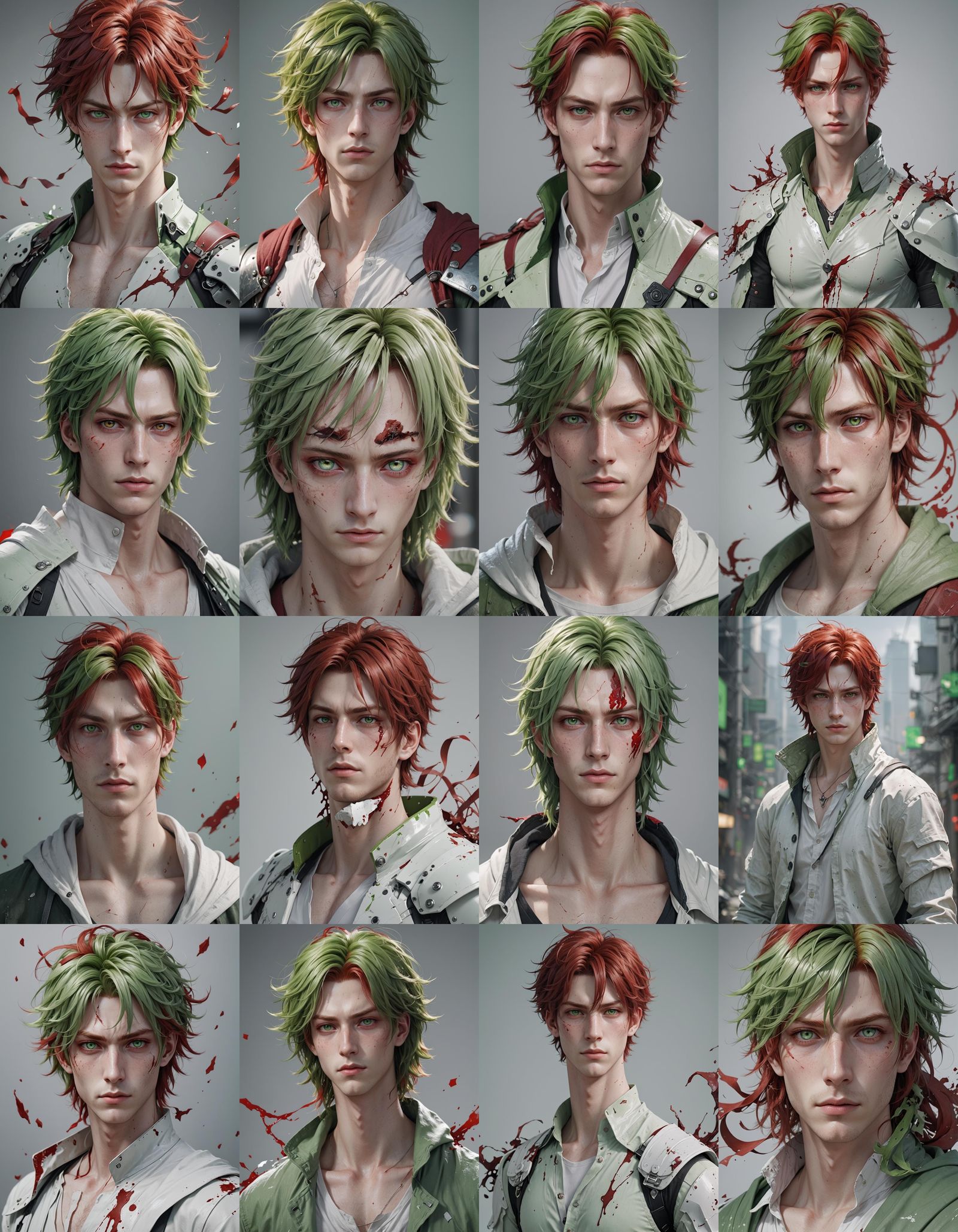 Ethereal Demi-Human with Crimson Hair in 3D Anime Art