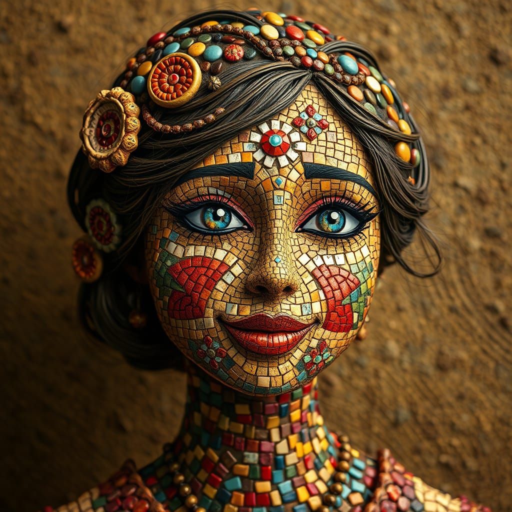 My face is a multi colored 600 piece stone pizza