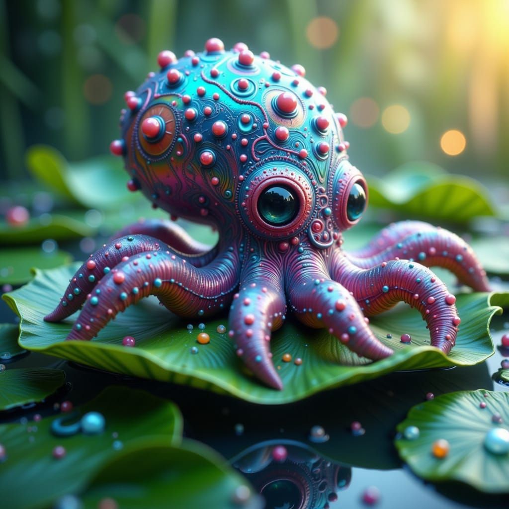 Surreal Spider-Octopus in Dreamlike Macro Photography